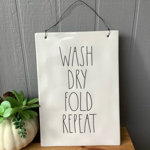 Rae Dunn Other - Rae Dunn Wall Sign WASH DRY FOLD REPEAT